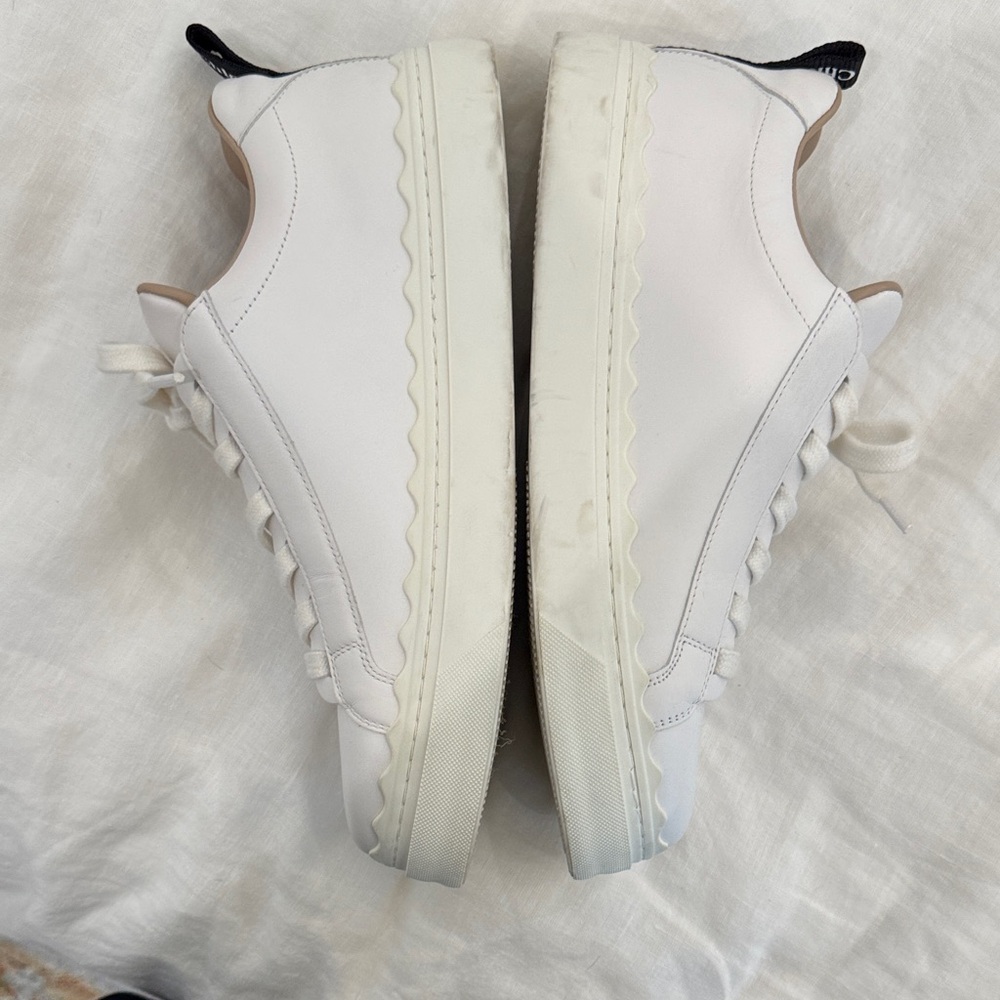 Chloe Cream Lace-Up Sneakers - Picture 4 of 6
